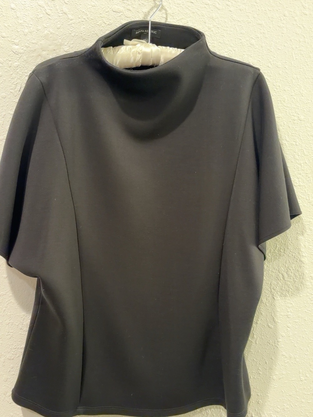 Banana Republic Black Mock Neck Short Sleeve Top